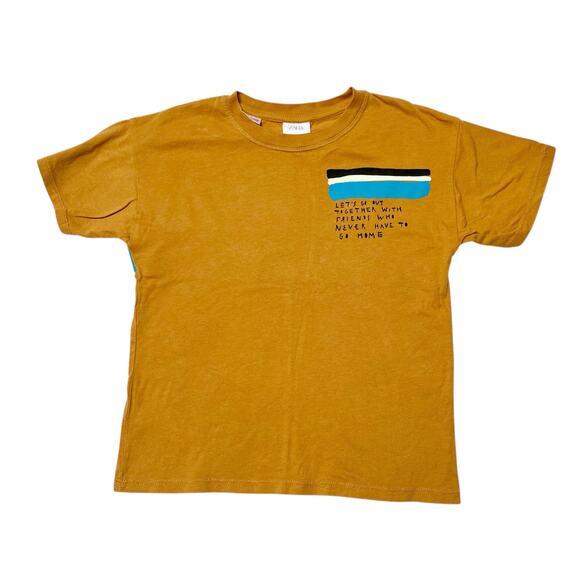 Zara Graphic Stripe Word Tee Size 4/5 - Picture 1 of 5